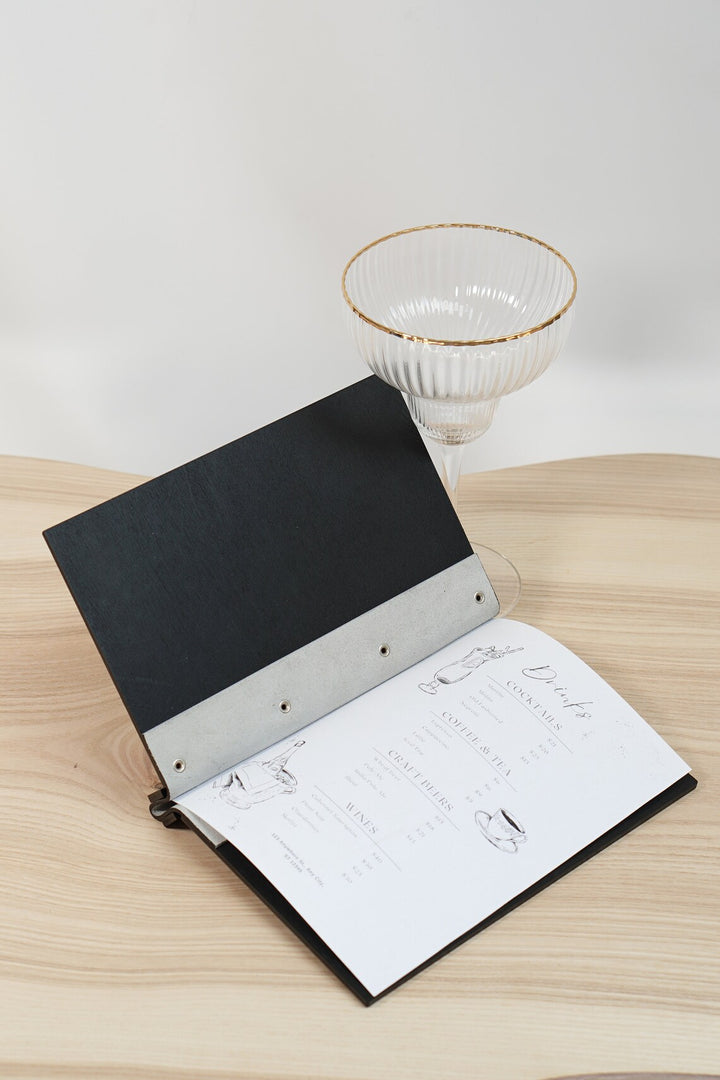 Wooden Menu Board with Embossed Logo