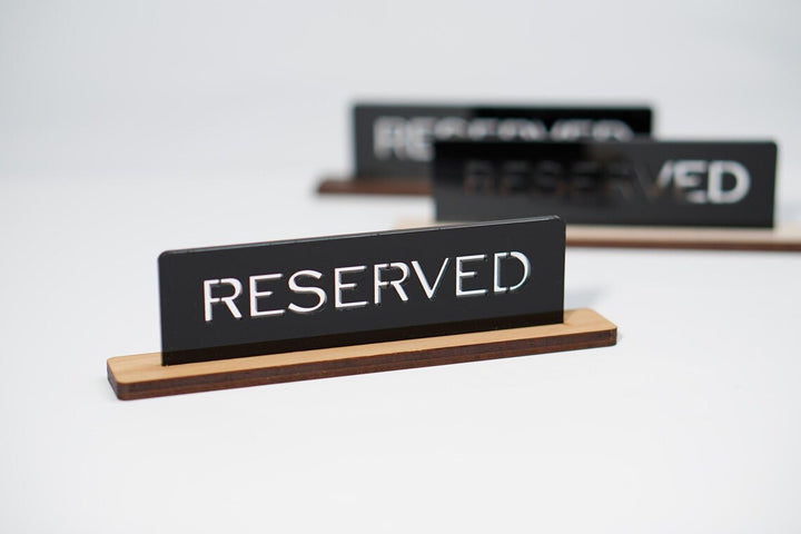 Custom Acrylic Reserved Table Sign: Ashwood Restaurant Decor