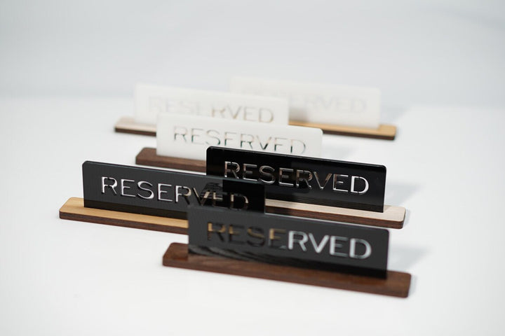 Custom Acrylic Reserved Table Sign: Ashwood Restaurant Decor