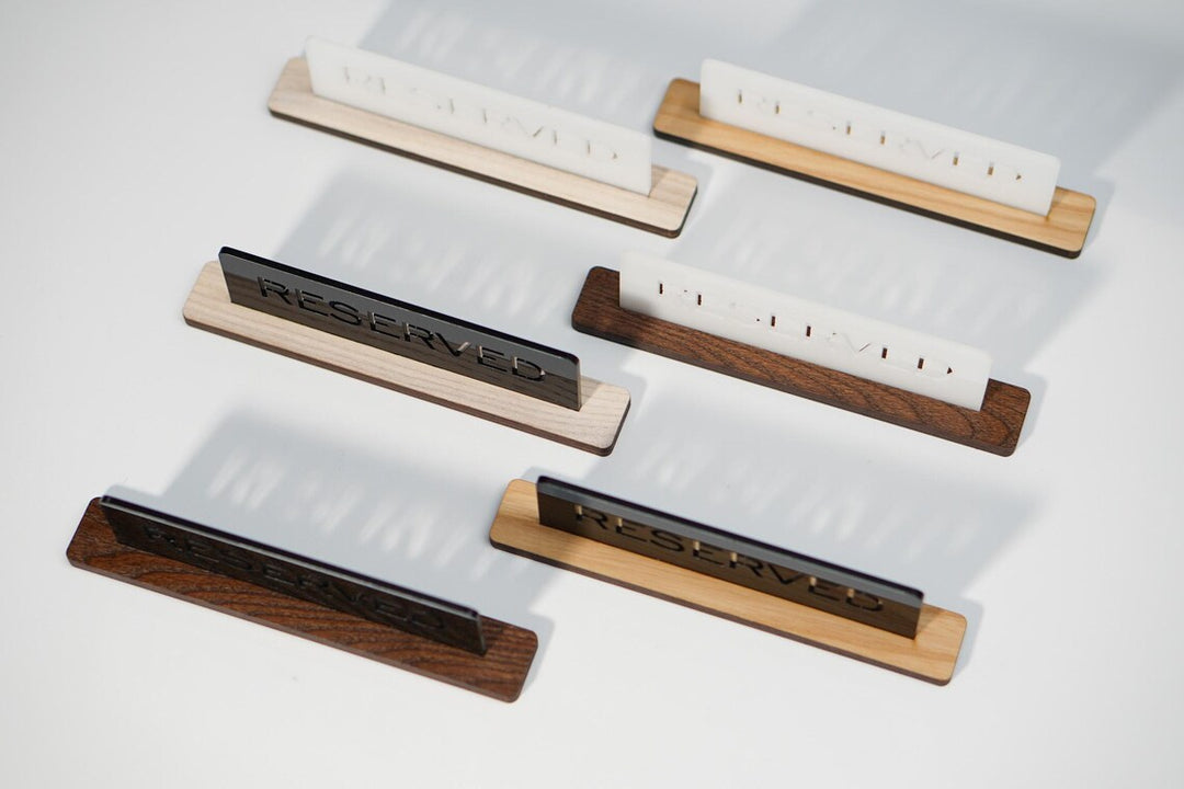 Custom Acrylic Reserved Table Sign: Ashwood Restaurant Decor