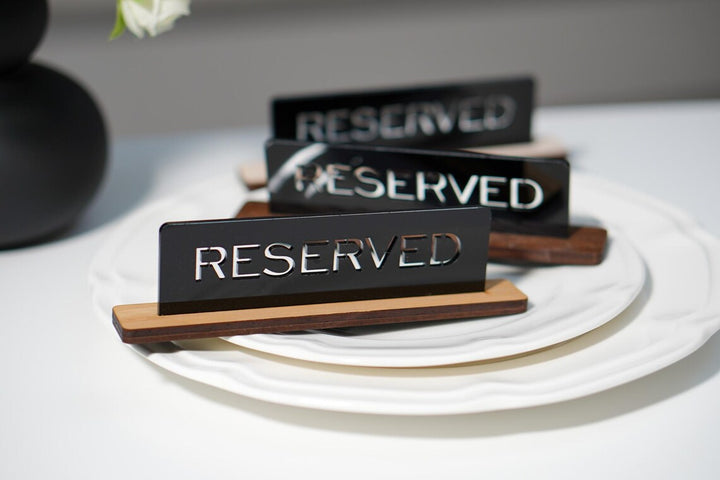 Custom Acrylic Reserved Table Sign: Ashwood Restaurant Decor
