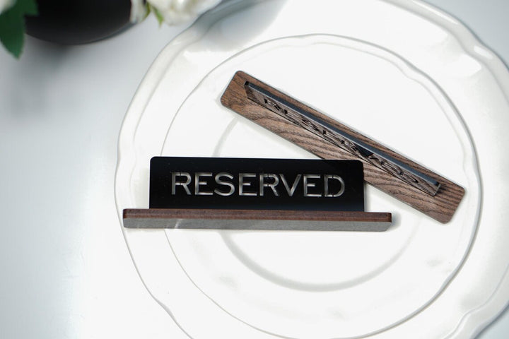 Custom Acrylic Reserved Table Sign: Ashwood Restaurant Decor