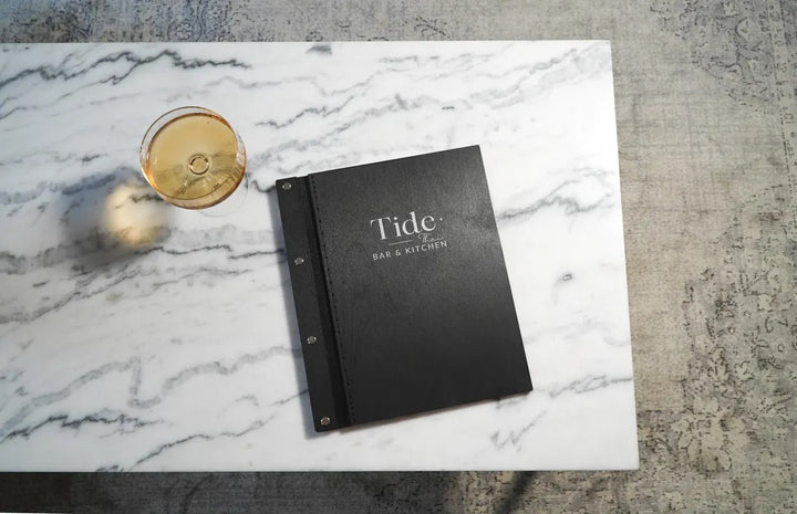 Custom Leather Menu Cover: Wooden Restaurant Menu Holder