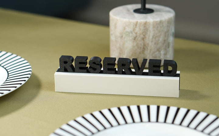 3D Printed Reserved Table Sign: Biodegradable PLA Plastic, Wedding & Event Decor