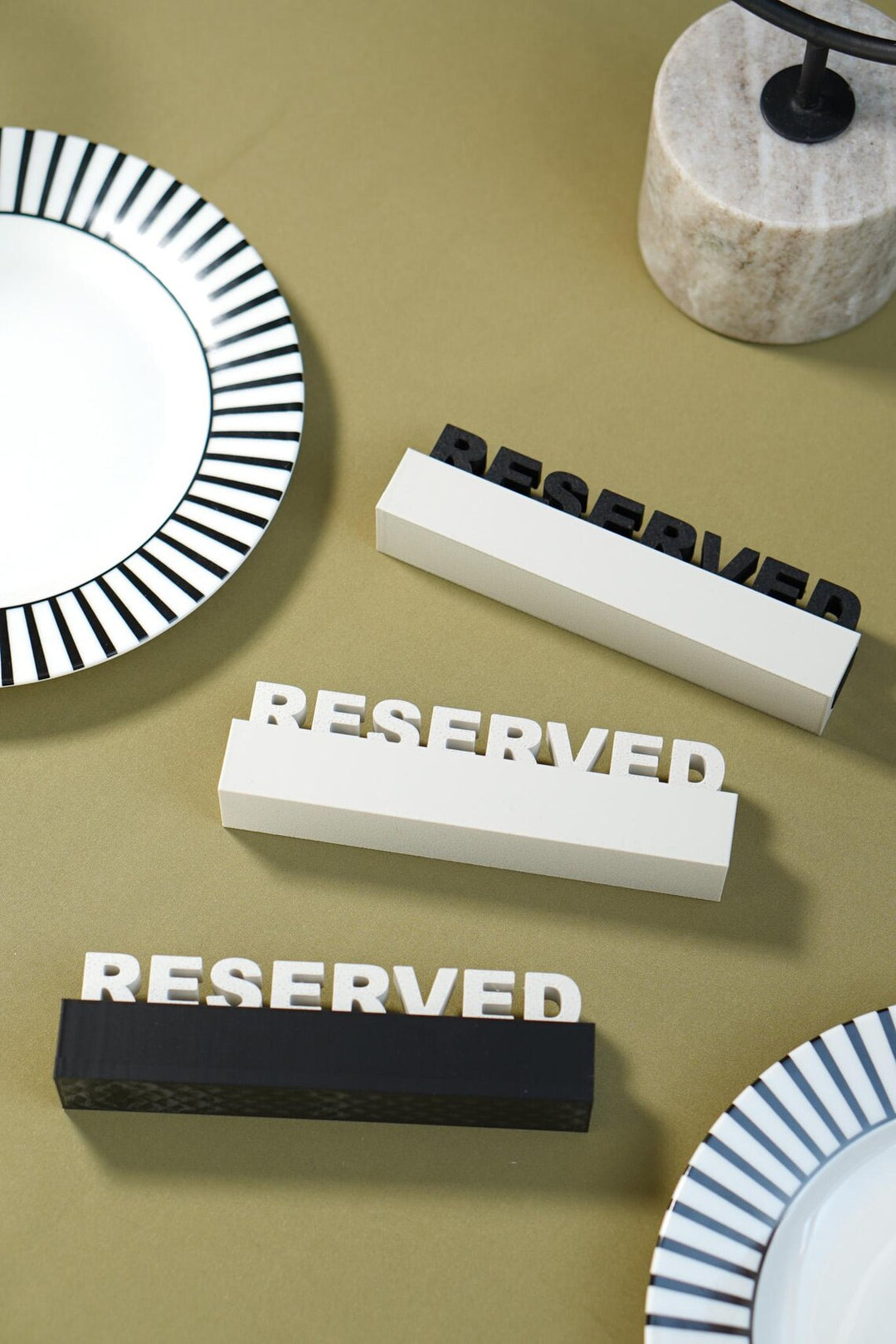 3D Printed Reserved Table Sign: Biodegradable PLA Plastic, Wedding & Event Decor