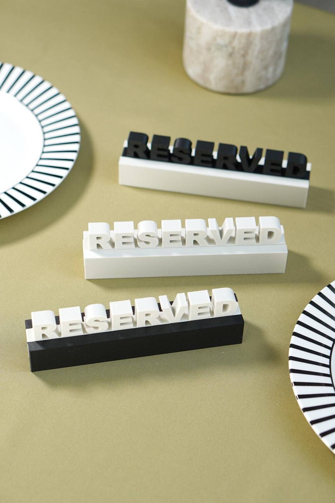3D Printed Reserved Table Sign: Biodegradable PLA Plastic, Wedding & Event Decor