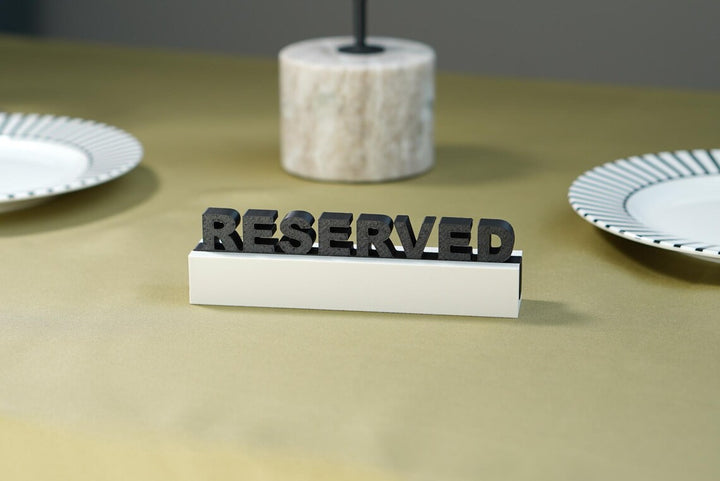 3D Printed Reserved Table Sign: Biodegradable PLA Plastic, Wedding & Event Decor