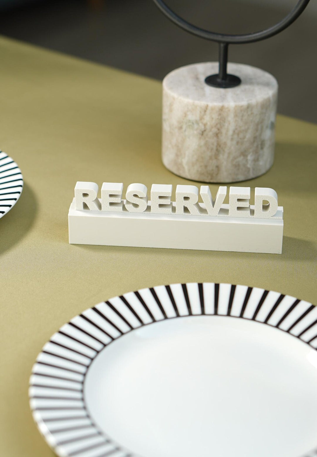 3D Printed Reserved Table Sign: Biodegradable PLA Plastic, Wedding & Event Decor