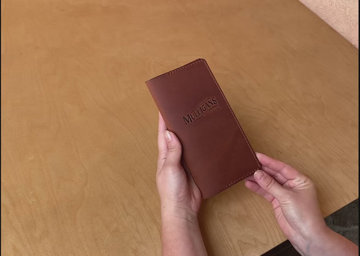 Personalized Leather Bill Holder: Vintage Restaurant Check Presenter