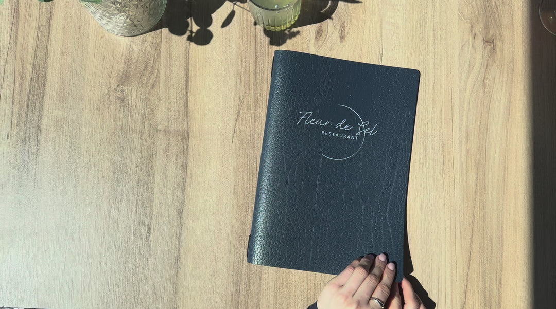 Textured Leather Menu Folder, Custom Restaurant Cafe Bar Menu Book