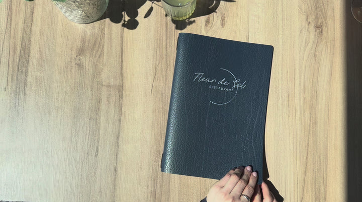 Textured Leather Menu Folder, Custom Restaurant Cafe Bar Menu Book