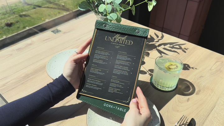 Restaurant Menu Holder, Custom Drink List with logo