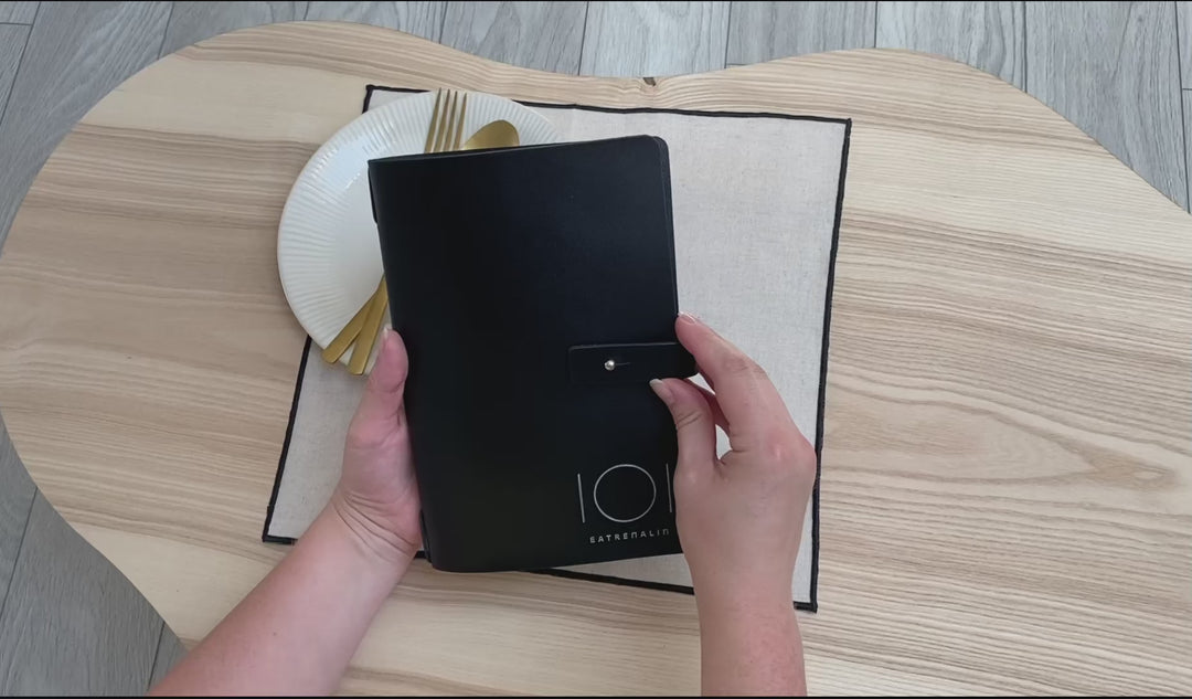 Embossed Logo Leather Menu Folder: Custom Restaurant Menu