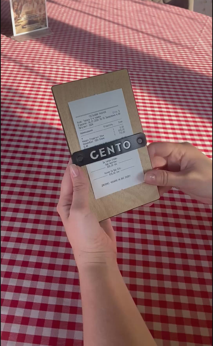 Personalized Wood Restaurant Bill Holder
