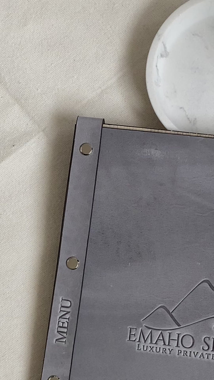 Ashwood & Leather Menu Holder