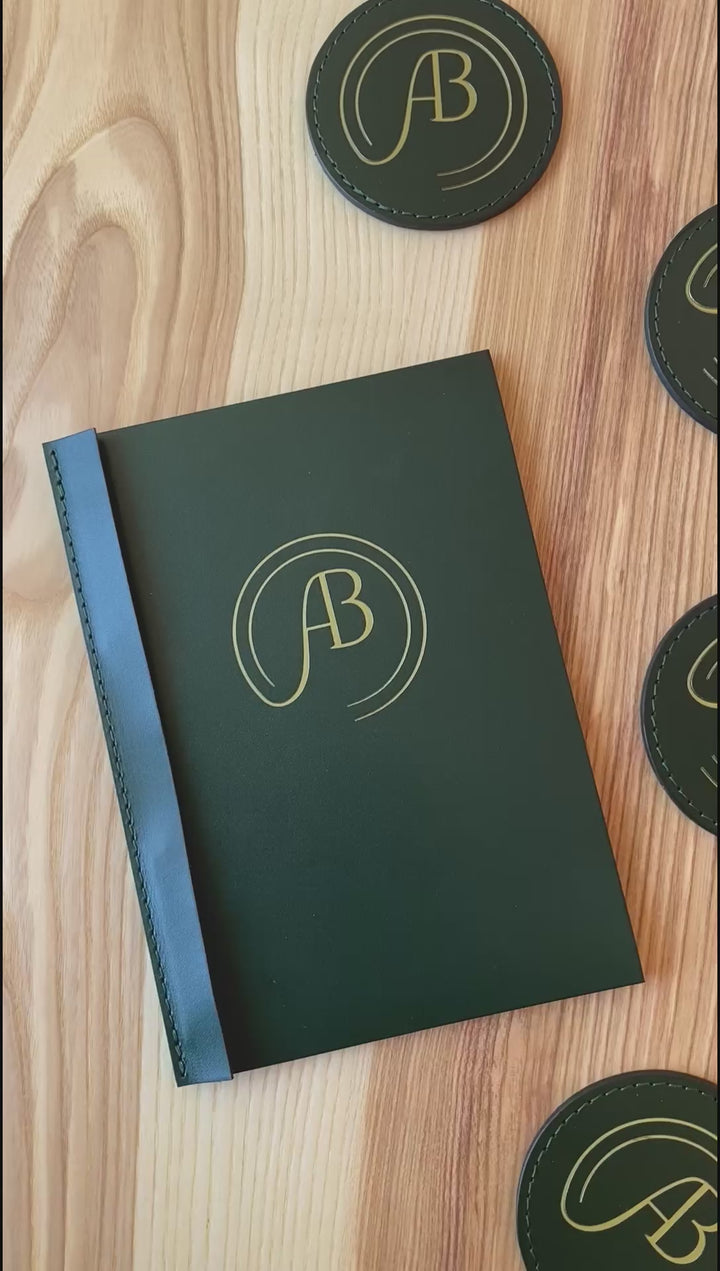 Custom Leather Restaurant Menu with Debossed Logo