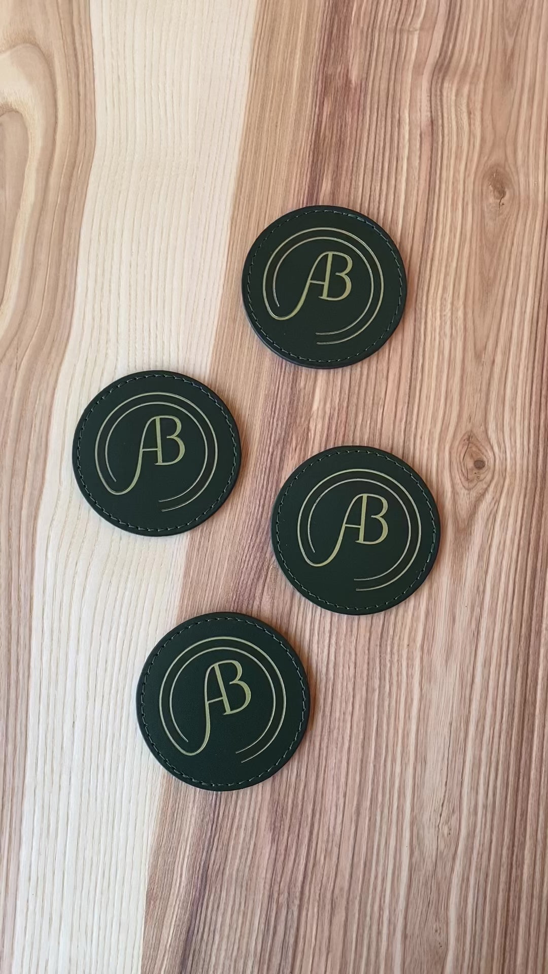 Debossed Leather Coaster Set: Custom Drink Coasters for Bar