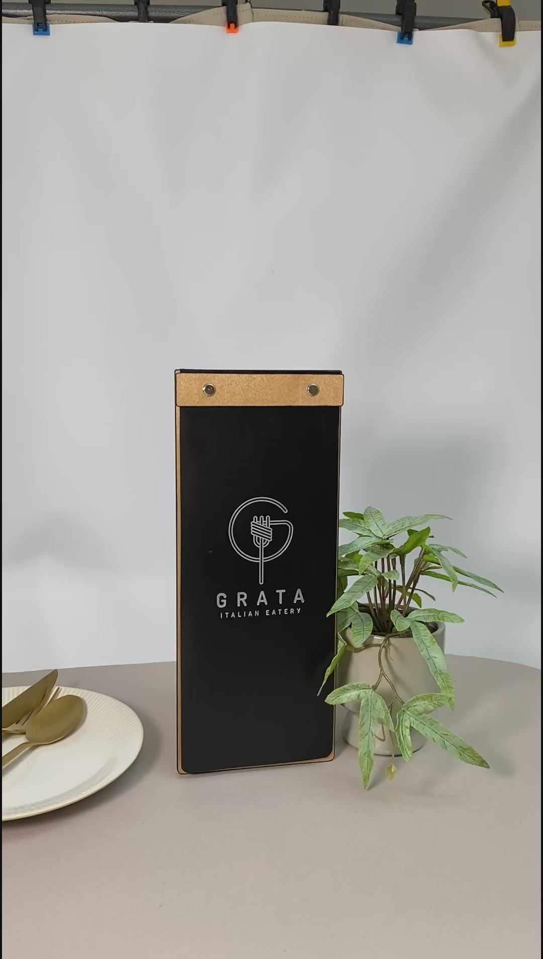 Embossed Logo Leather Menu Board: Custom Restaurant Clipboard