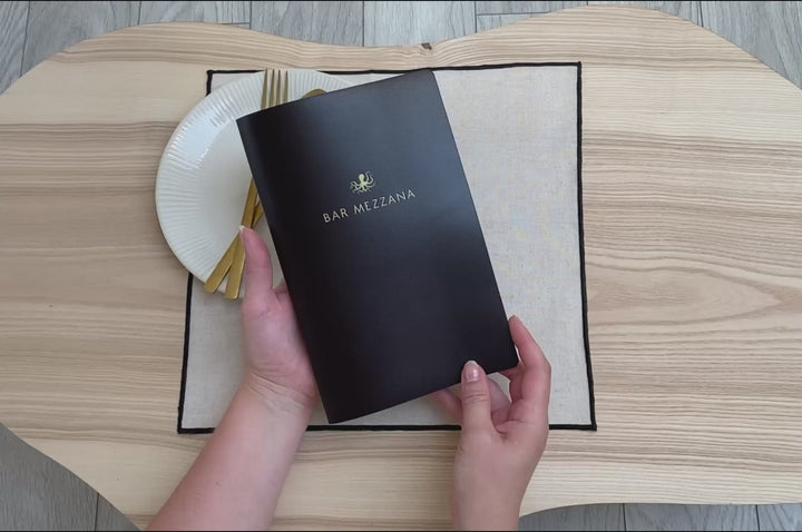 Custom Leather Restaurant Menu Folder with Embossed Logo