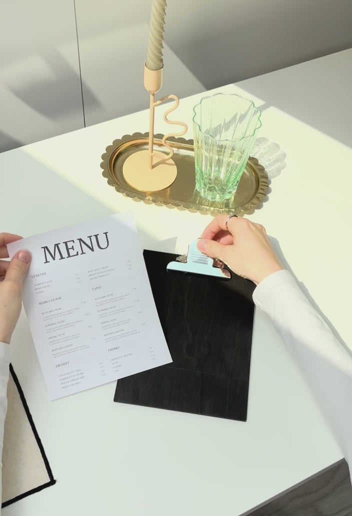 Personalized Wood Menu Clipboard: Restaurant Wedding Menu Holder
