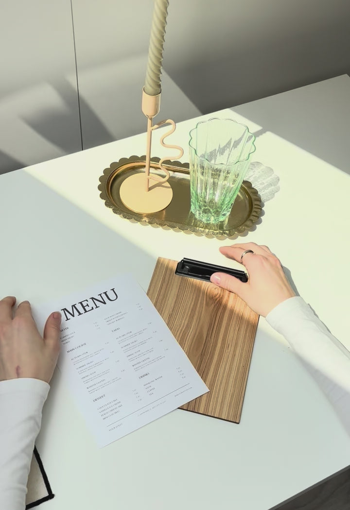 Personalized Wood Menu Clipboard: Restaurant Wedding Menu Holder