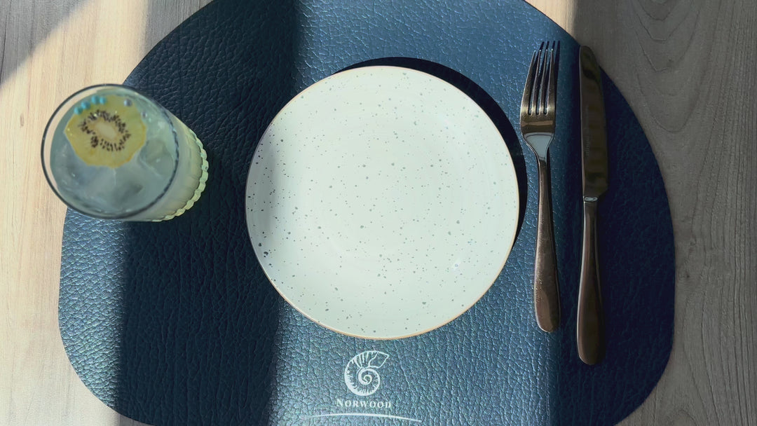Restaurant Dining Table Mat with Logo, Handmade Leather Placemats