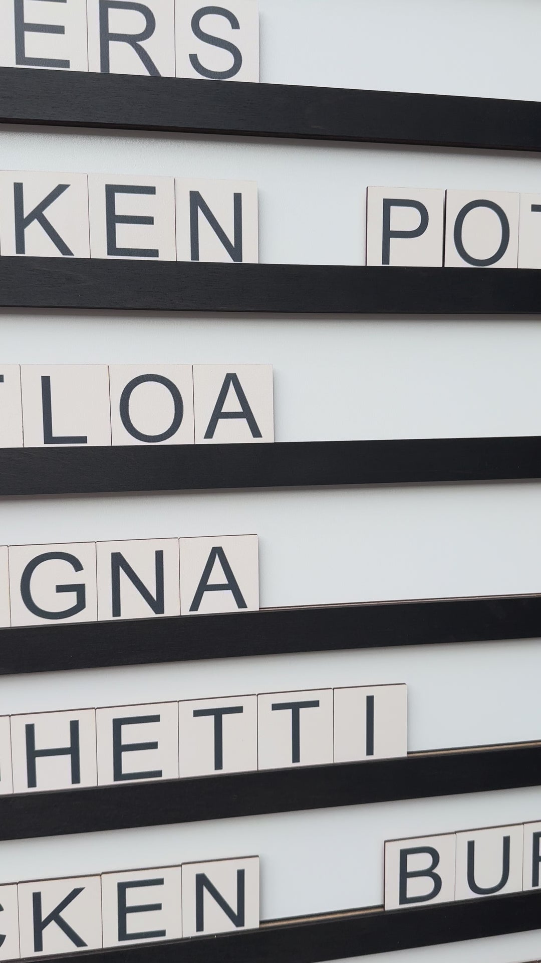 Wall menu For Cafe, Changeable Letter Restaurant Menu