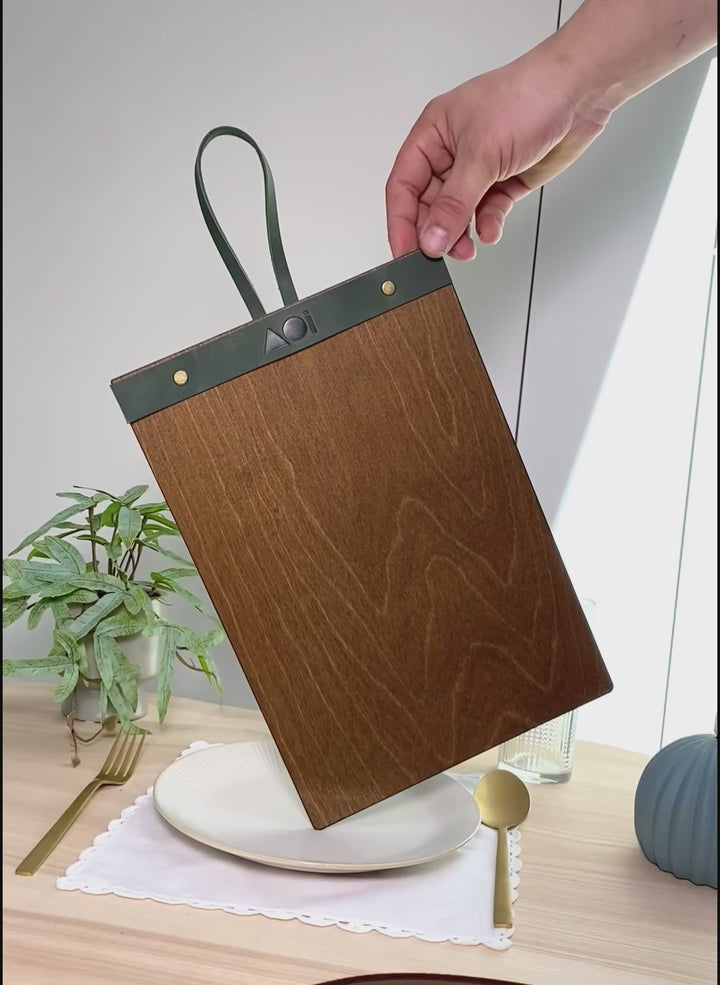 Wooden Menu Board: Cafe Restaurant Menu Holder