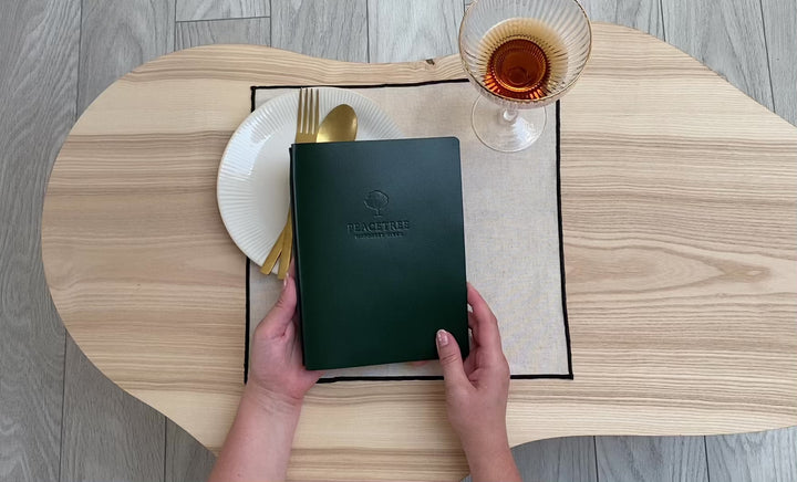 Embossed Logo Leather Menu Folder: A4 A5 Restaurant Menu Cover