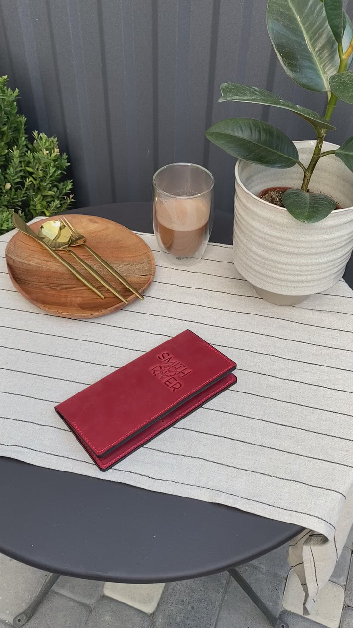 Embossed Leather Bill Holder: Restaurant Check Presenter