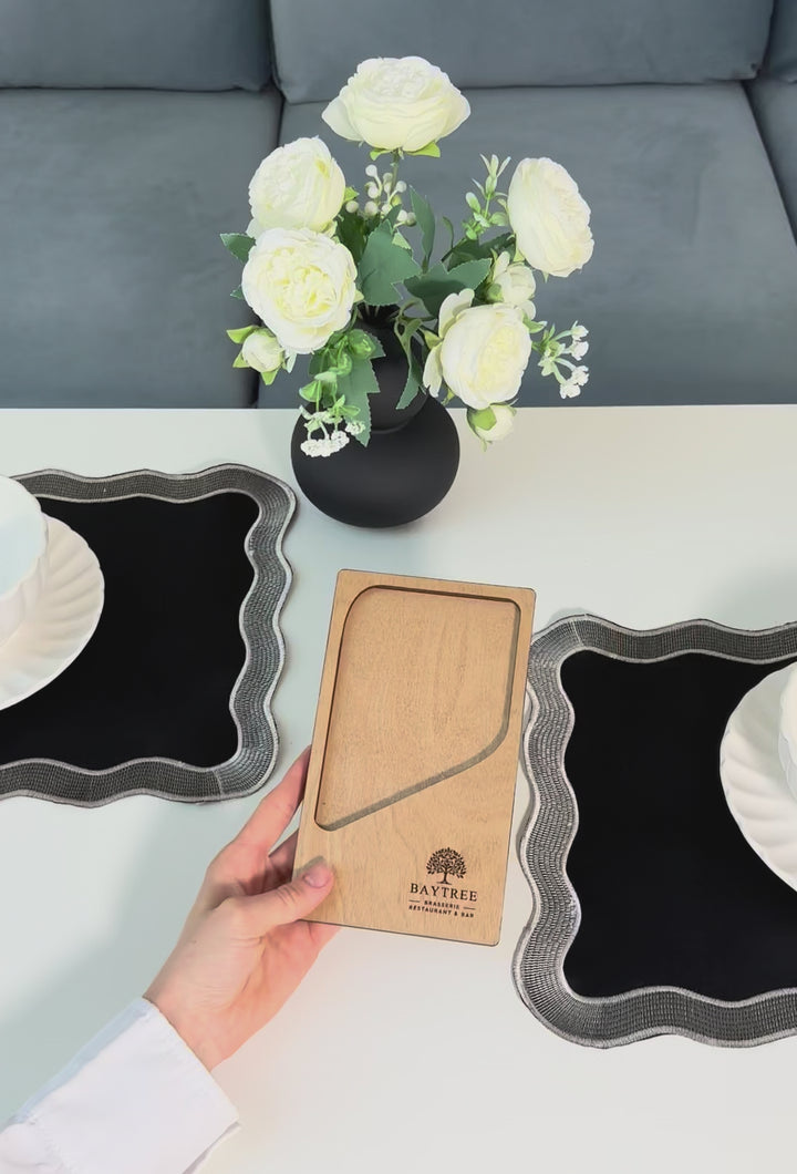 Personalized Engraved Wood Check Presenter