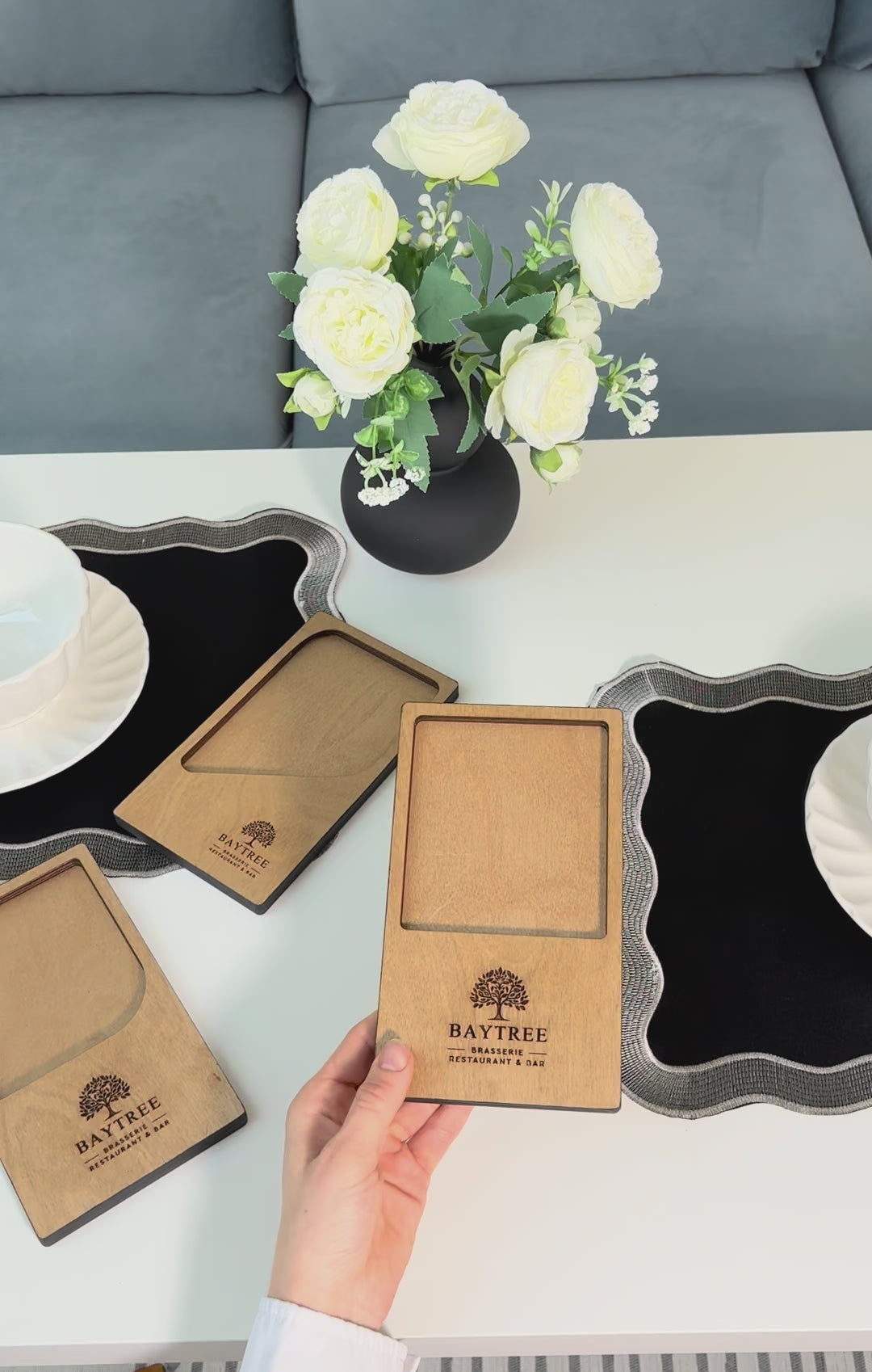 Personalized Engraved Wood Bill Holder