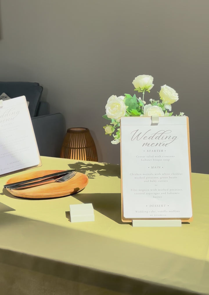 Wedding Menu: Wedding table top decor