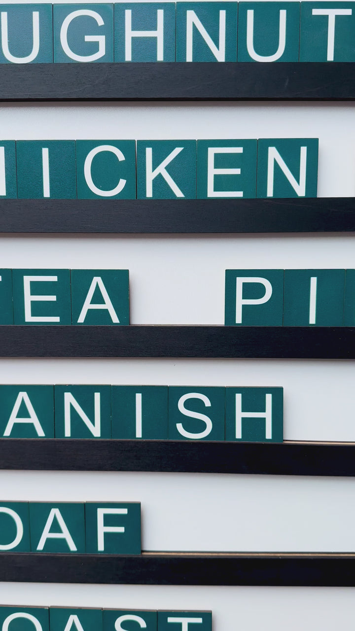 Wooden Letter Board Menu, Changeable Letter Rails for Restaurant Decor