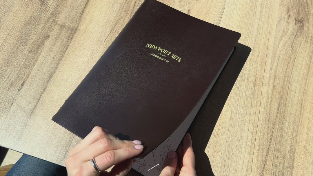 Leather Restaurant Menu Folder, Custom Cafe Hotel Bar Menu Book