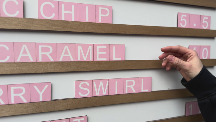 Wooden Wall Menu For Coffee Shop, Pink Cafecito Menu , Changeable Letter for Cafeteria Decor, Cafe Price List